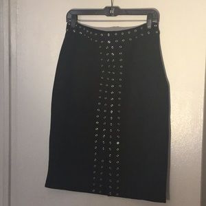 Black suede skirt